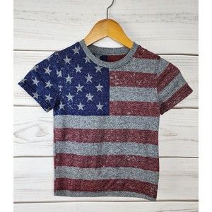 American Flag Boys T-Shirt Small Brooklyn Cloth